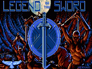 Legend Of The Sword title screen for Amiga